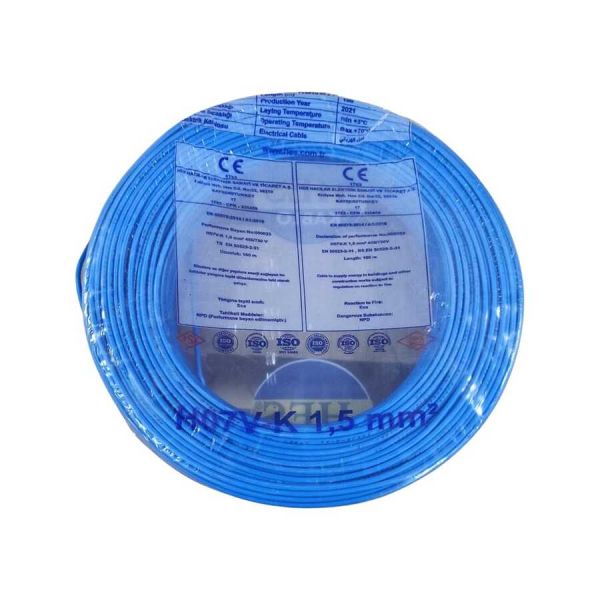 1,5mm NYA (H07V-U) KABLO  MAVİ
