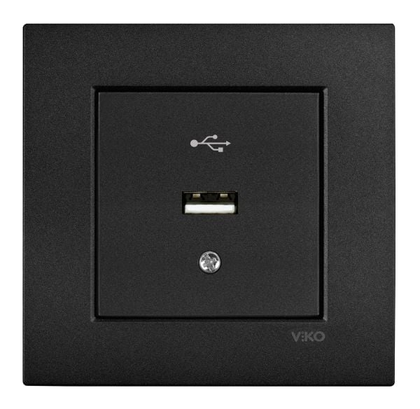 Viko Novella Artline Siyah Usb Konnektör Mekanizma Çerçeve Dahil